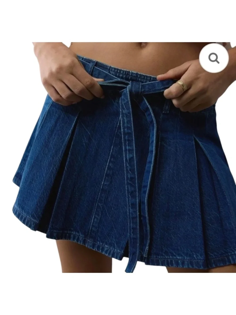 AE Cotton Pleated Denim Mini Skort American Eagle Size 6 NWT